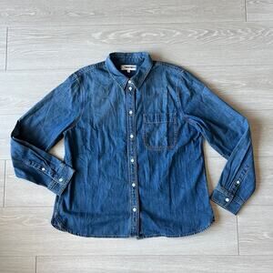 Madewell Flawed Tuckable Denim Shirt In Greendale Wash Womens XL FLAW